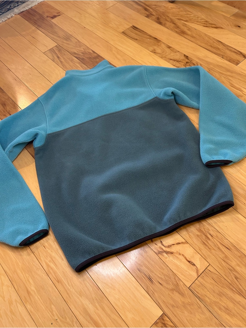 Patagonia Synchilla Snap-T Fleece Pullover Womens Large Teal Gray Colorblock - Picture 6 of 8